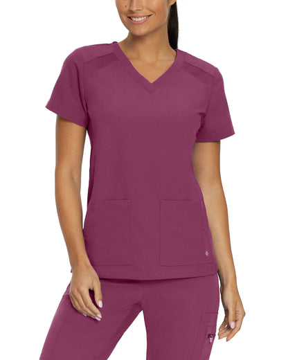 V-Tess 950 Women's 4 Pocket V Neck Scrub Top Raspberry Coulis Image