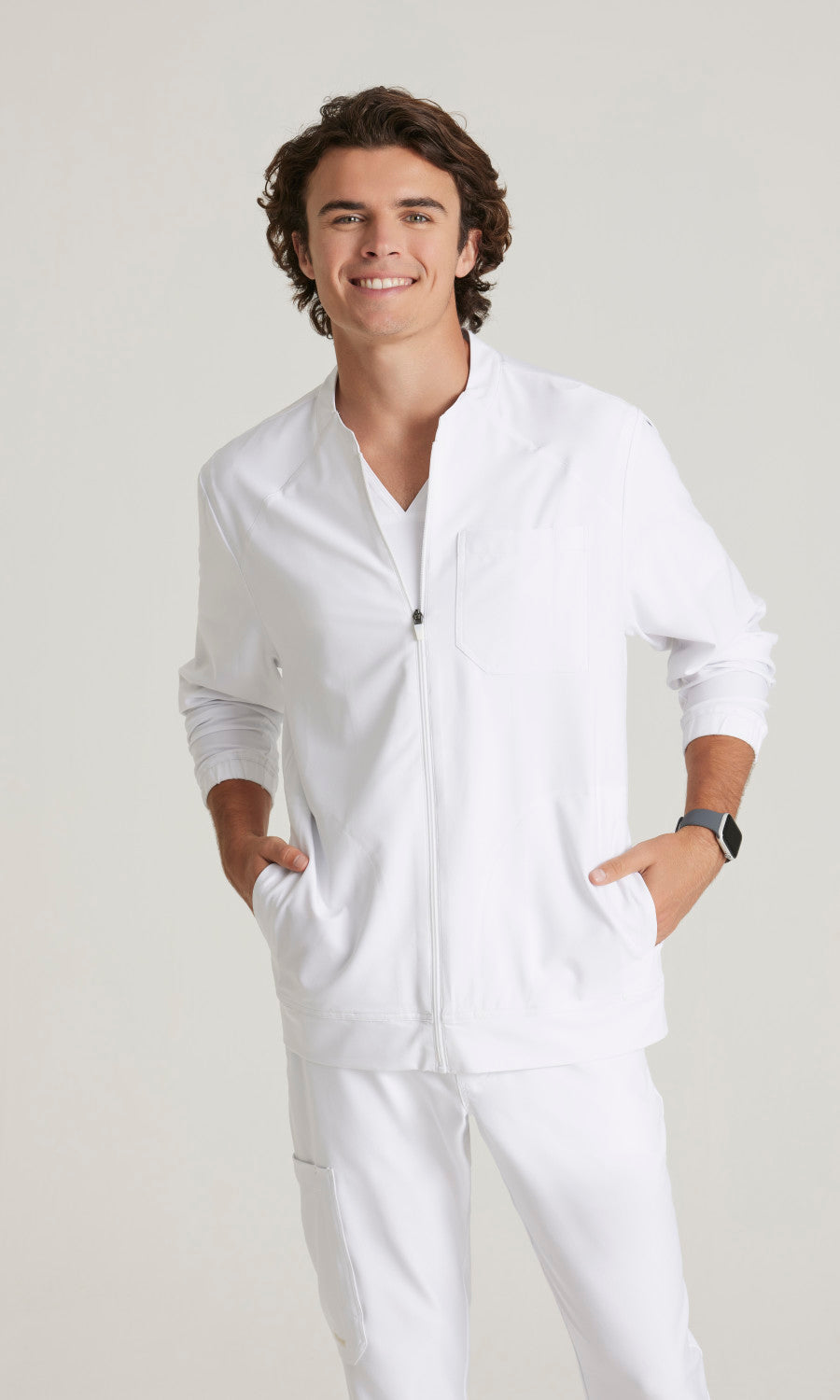Cleveland Clinic Grey's Anatomy Evolve GSSW887 Cycle Scrub Jacket White