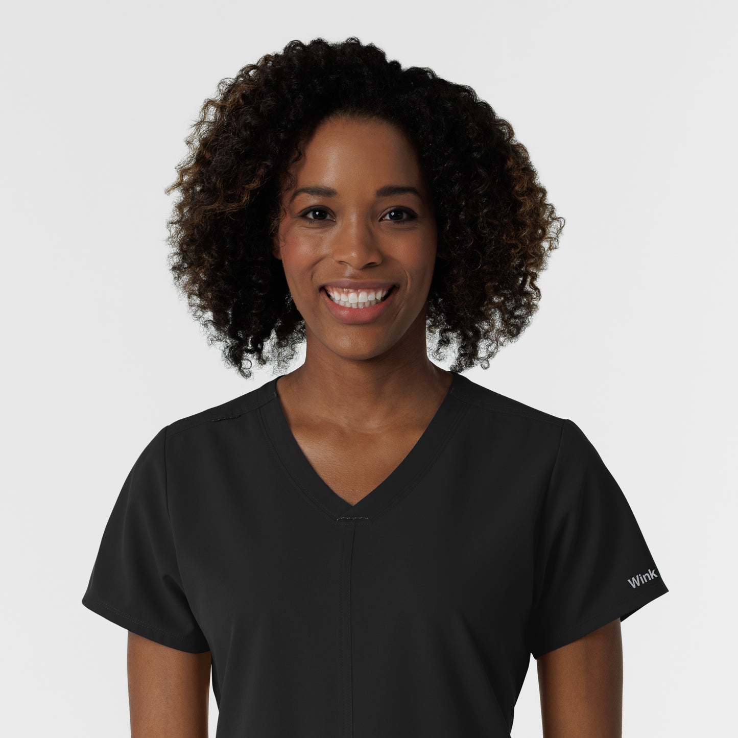 NURTUR 6180 Women's V-Neck Scrub Top Black