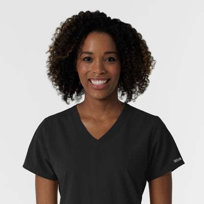 NURTUR 6180 Women's V-Neck Scrub Top Black