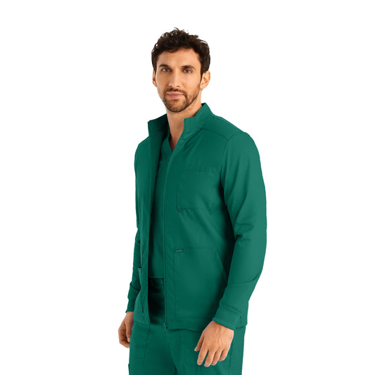 ProFlex LJ702 Men's 4 Pocket Scrub Jacket Hunter Image