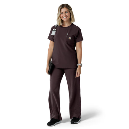 Force Cross-Flex C13510 Women's Crew Neck Scrub Top Dark Sepia