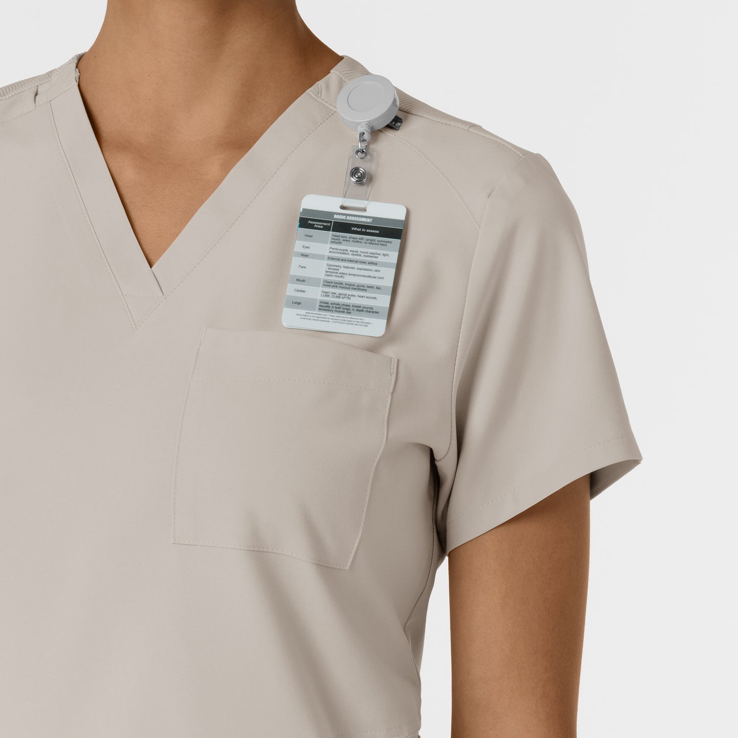 W123 6045 Flex-n-Reach V-Neck Scrub Top Cloud Model Image Alternate | Wink