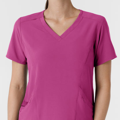 RENEW 6134 V-Neck Scrub Top Raspberry Model Image Left Side | Wink