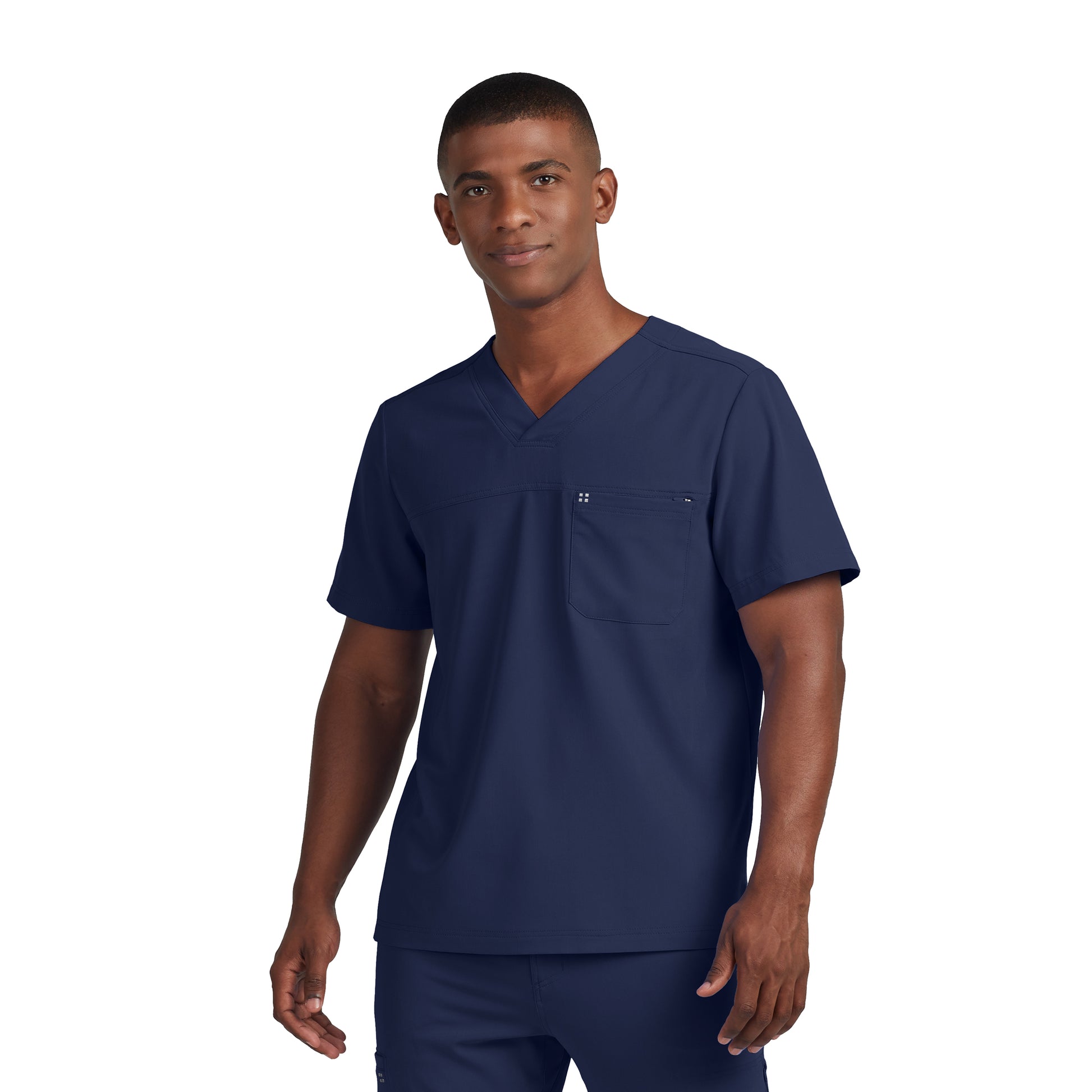 CRFT WT131 Men's 2 Pocket V Neck Scrub Top Navy Image