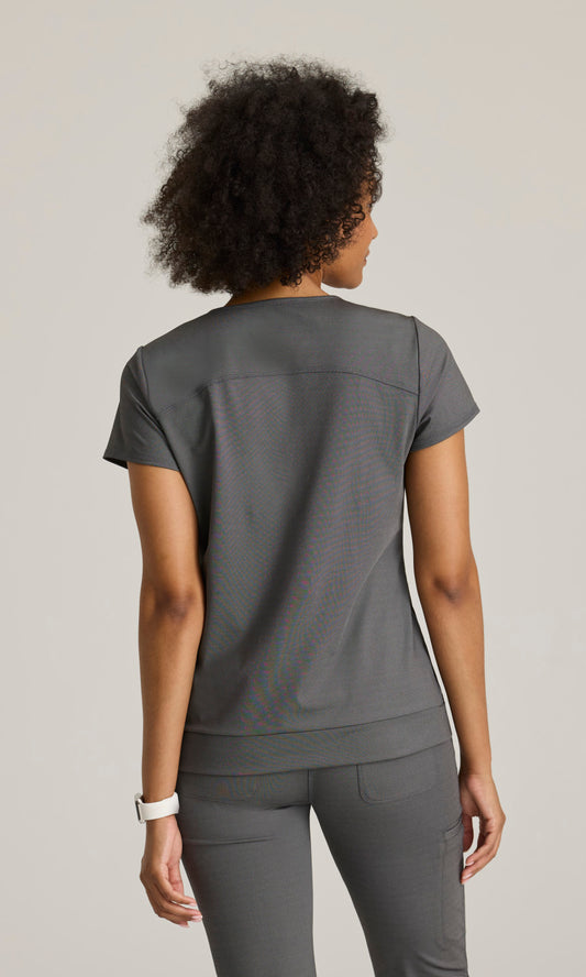 Grey's Anatomy Knit Stretch GRST250 Motivate Knit Top Dark Charcoal