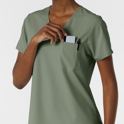 Boundless 6151 Tuck-In Scrub Top Sage Model Image Alternate | Wink