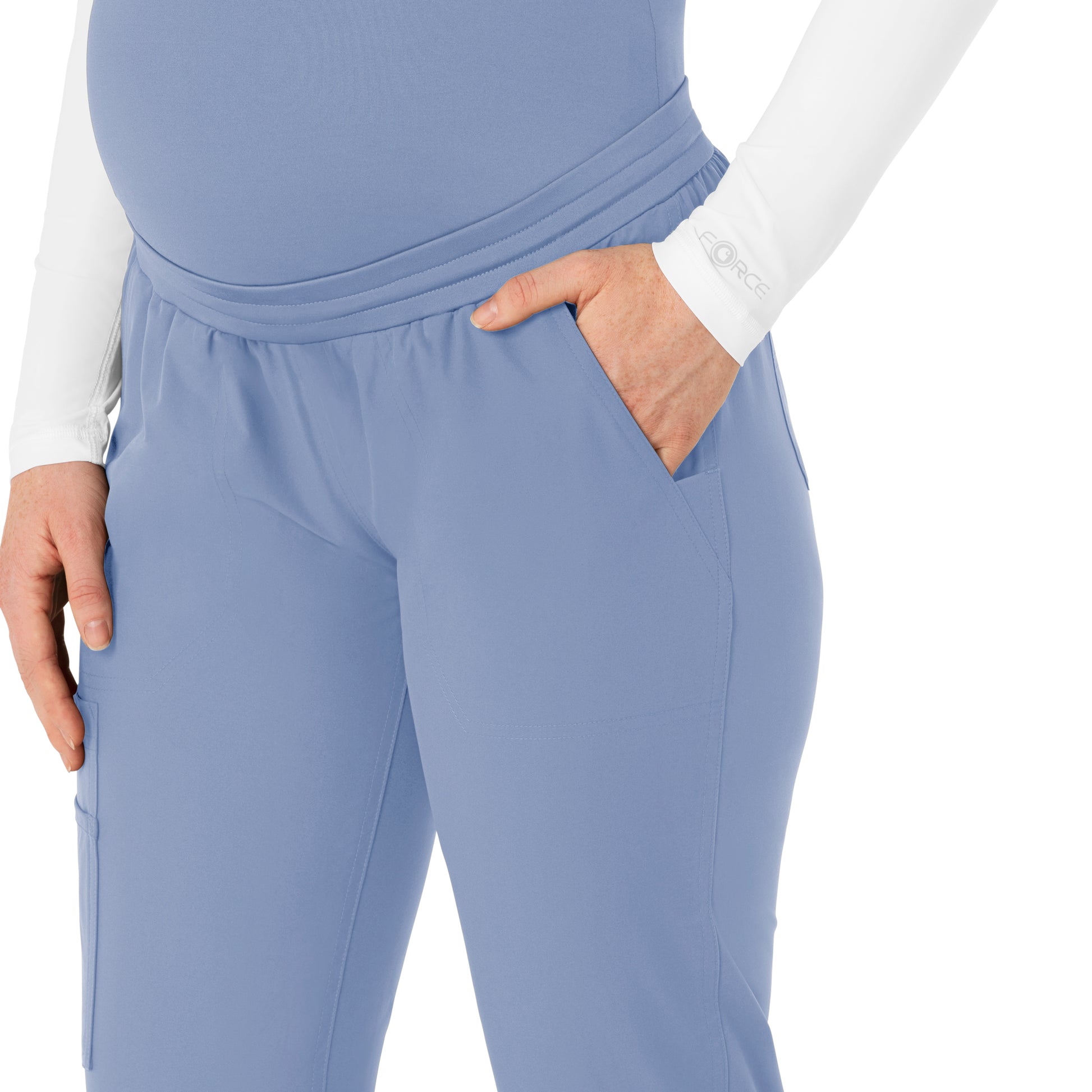 Force Essentials C54113 Maternity Jogger Scrub Pants Ceil Blue Model Image Alternate | Carhartt