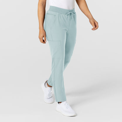 W123 5045 Flex-n-Reach Track Scrub Pants Sky Blue Model Image Right Side | Wink