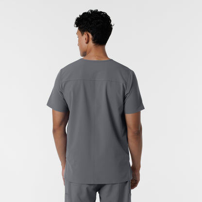NURTUR 6380 Men's V-Neck Scrub Top Pewter