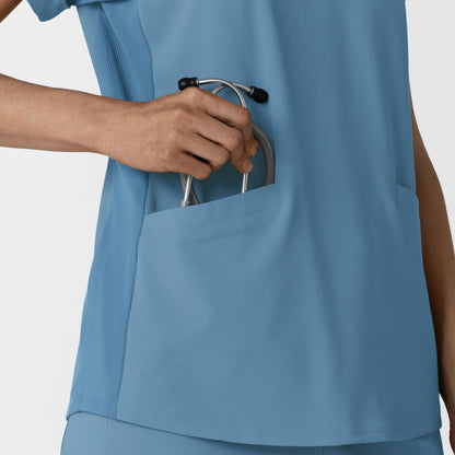 RENEW 6934 Women’s Flex-n-Reach Collared Scrub Top Pacific Blue