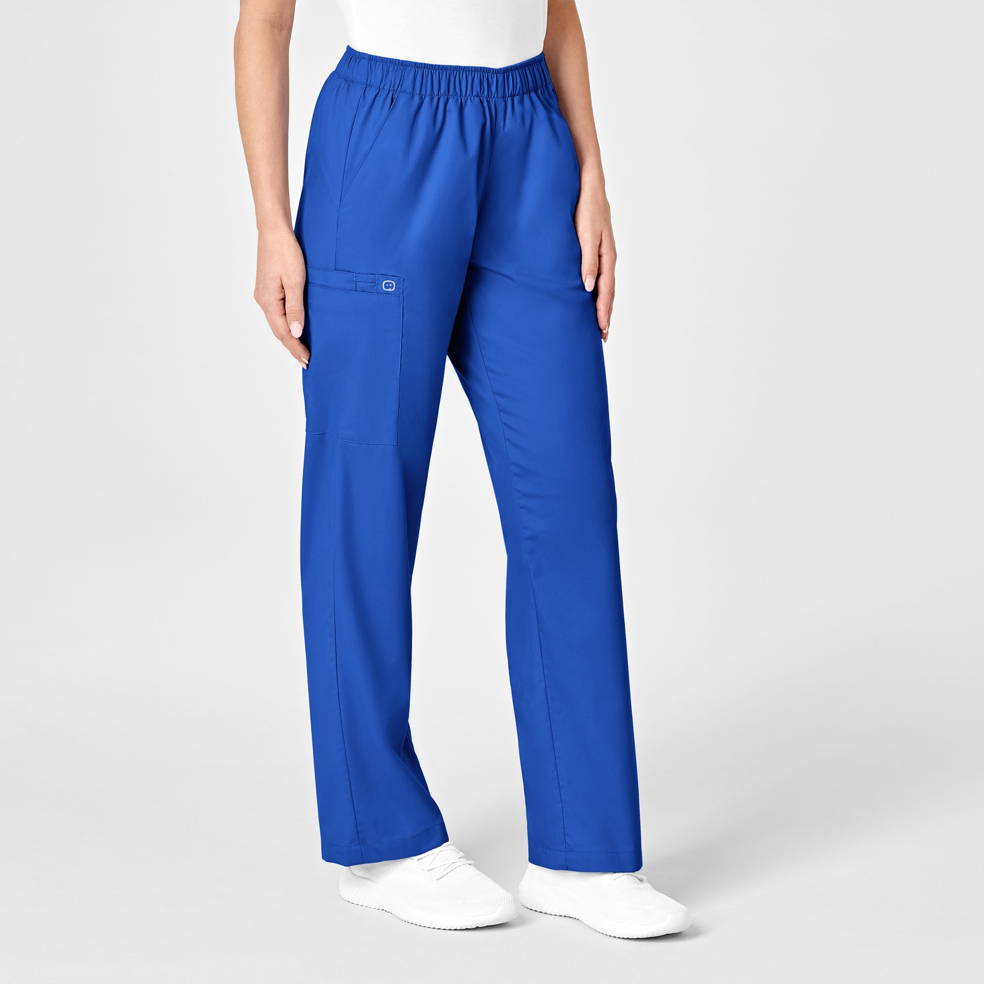 WonderWonderWORK 501 Pull-On Cargo Scrub Pant Royal Model Image Left Side | Wink