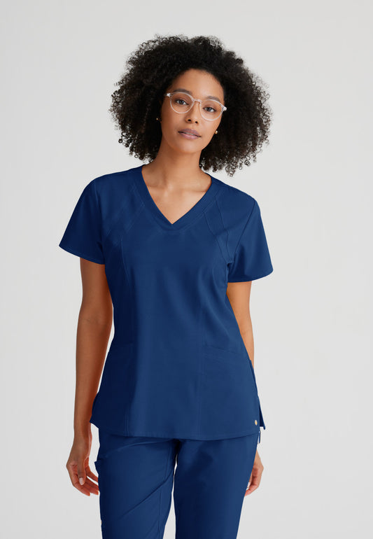 Barco One 5105 Racer Scrub Top Indigo