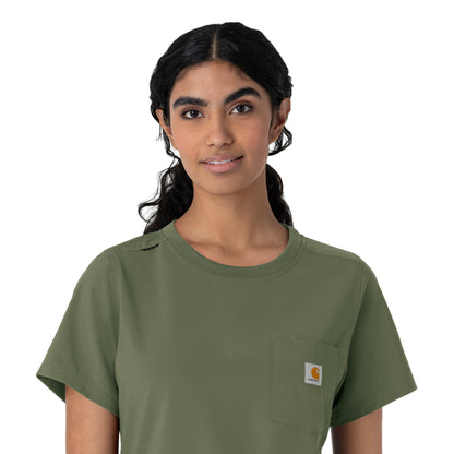 Force Cross-Flex C13510 Women's Crew Neck Scrub Top Olive