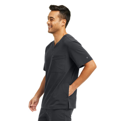 CRFT WT151 Men's 4 Pocket V Neck Scrub Top Pewter Image