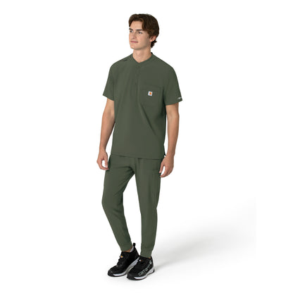 Force Cross-Flex C16310 Men's Henley Scrub Top Olive