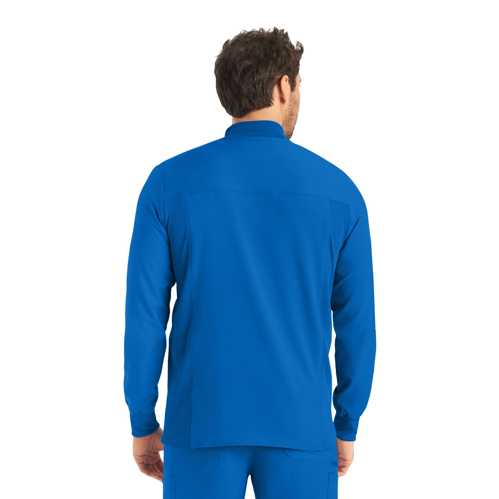 Forward LJ703 Men's 3 Pocket Scrub Jacket Royal Image