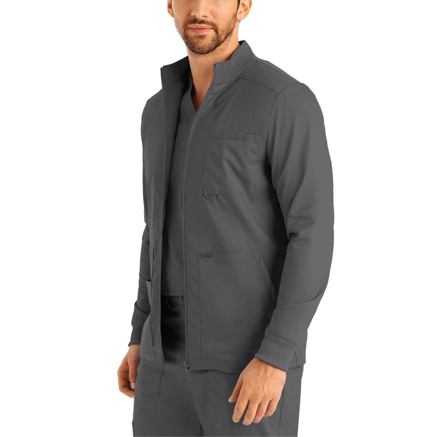 ProFlex LJ702 Men's 4 Pocket Scrub Jacket Steel Image