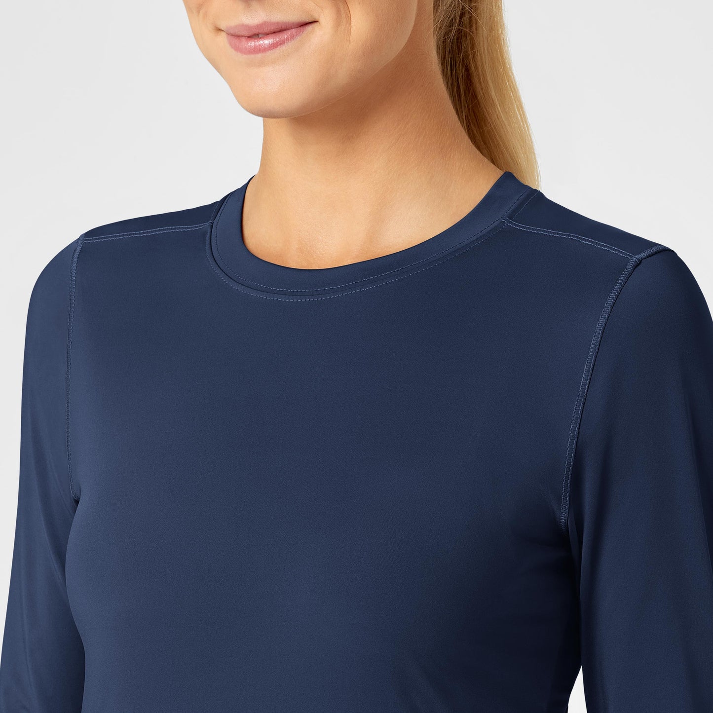 Layers 2029 Performance Long Sleeve Tee Navy Model Image Left Side | Wink