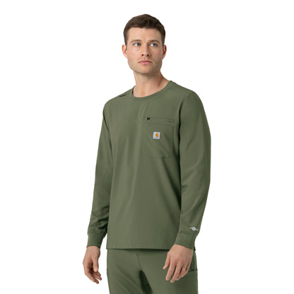 Force Cross-Flex C16610 Men's Crew Neck Long Sleeve Scrub Top Olive