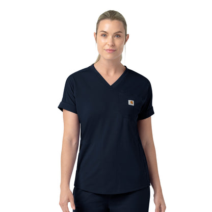 Force Cross-Flex C13190 Knit Women's V-Neck Scrub Top Navy