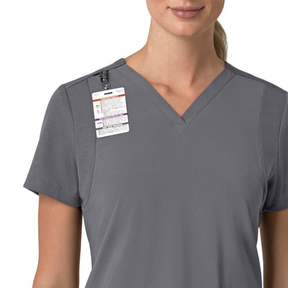 Force Cross-Flex C13210 Flex Panel V-Neck Scrub Top Pewter Model Image Alternate | Carhartt