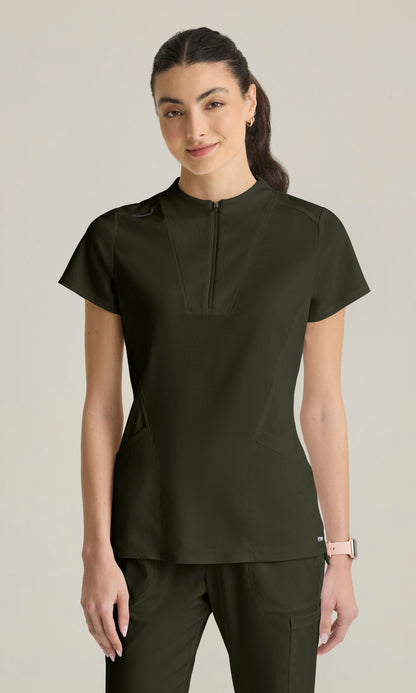 Grey's Anatomy Stretch GRST292 Kristi Top Olive - front