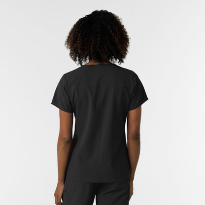 NURTUR 6180 Women's V-Neck Scrub Top Black