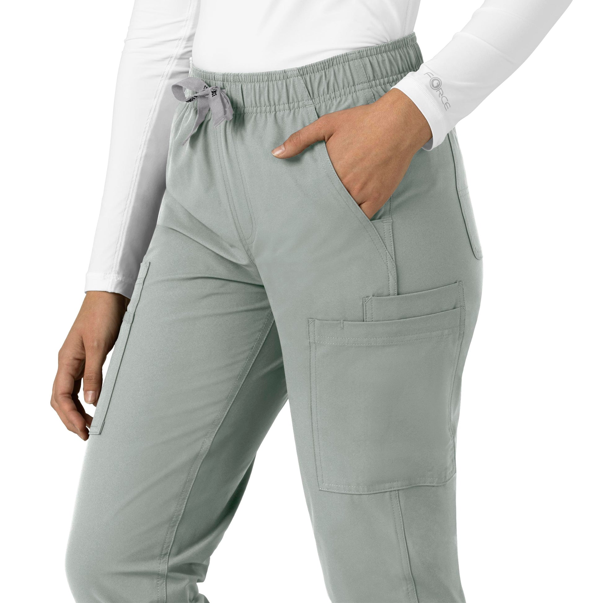 Force Essentials C51213 Straight Leg Scrub Pants Grey Model Image Alternate | Carhartt