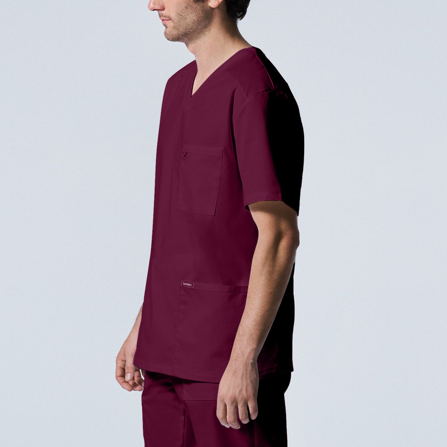 ProFlex LT109 Men's 4 Pocket V Neck Scrub Top Wine Image