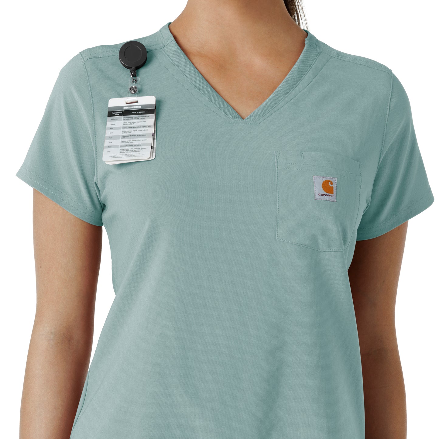 Force Cross-Flex C13410 Tuck-In Scrub Top Summer Blue Model Image Alternate | Carhartt