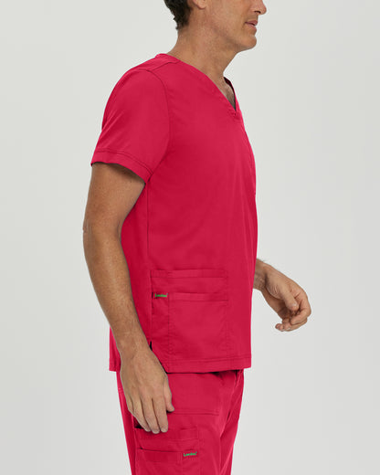 ProFlex 4253 Men's 4 Pocket V Neck Scrub Top True Red Image