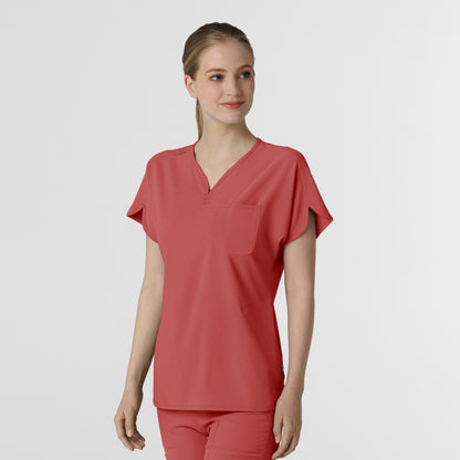 RENEW 6634 Dolman Scrub Top Mineral Red Model Image Right Side | Wink