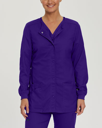 ProFlex 3038 Women's 3 Pocket Warm Up Scrub Jacket Grape Image