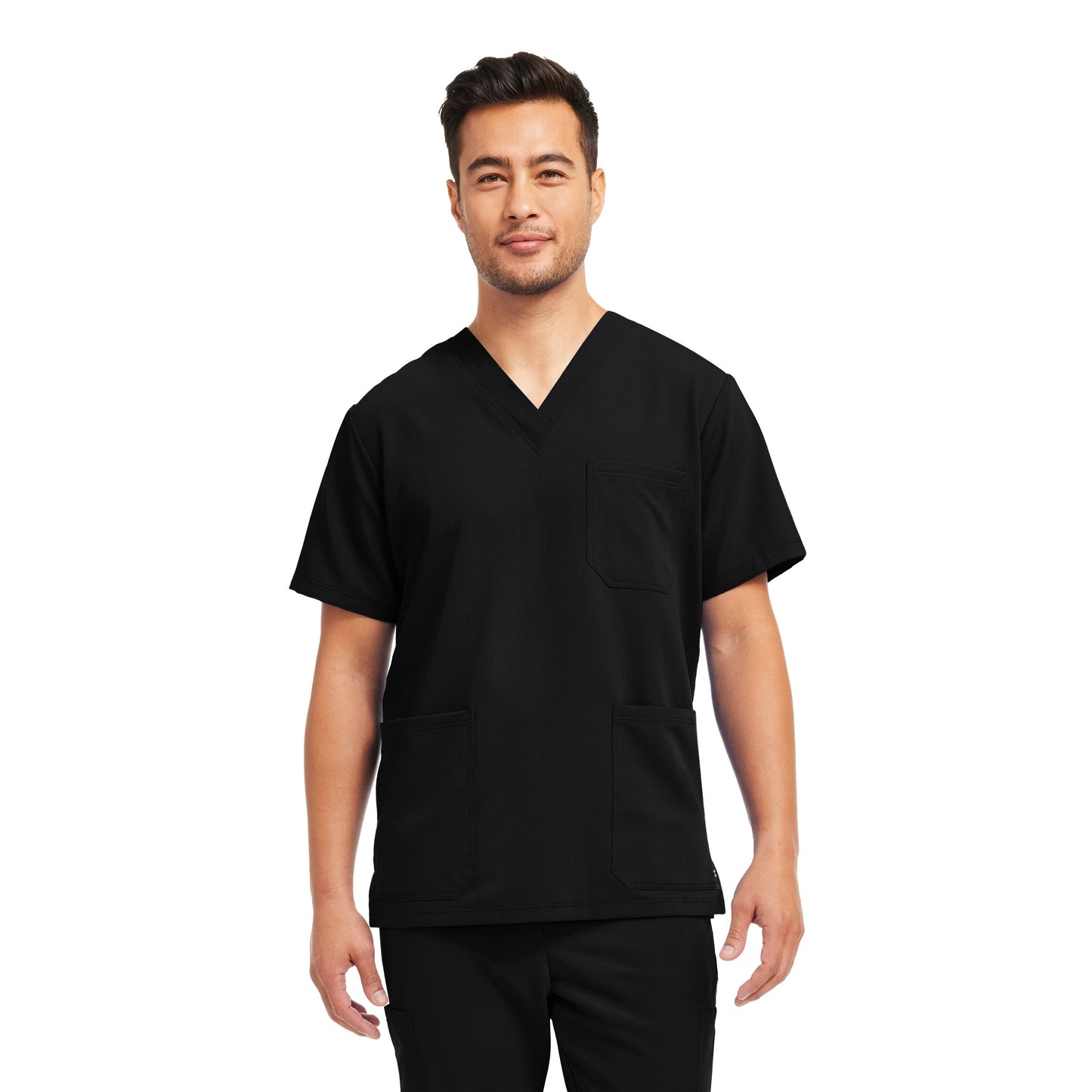 V-Tess WT149 Men's 3 Pocket V Neck Scrub Top Black Image