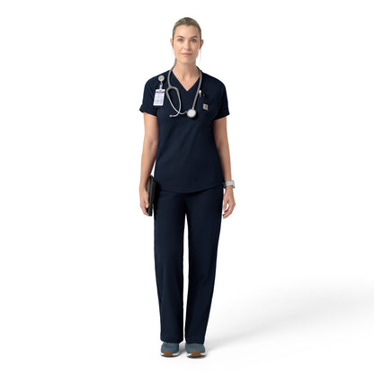 Force Cross-Flex C13190 Knit Women's V-Neck Scrub Top Navy
