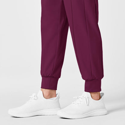 W123 5455 Maternity Jogger Scrub Pants Wine Model Image Alternate | Wink