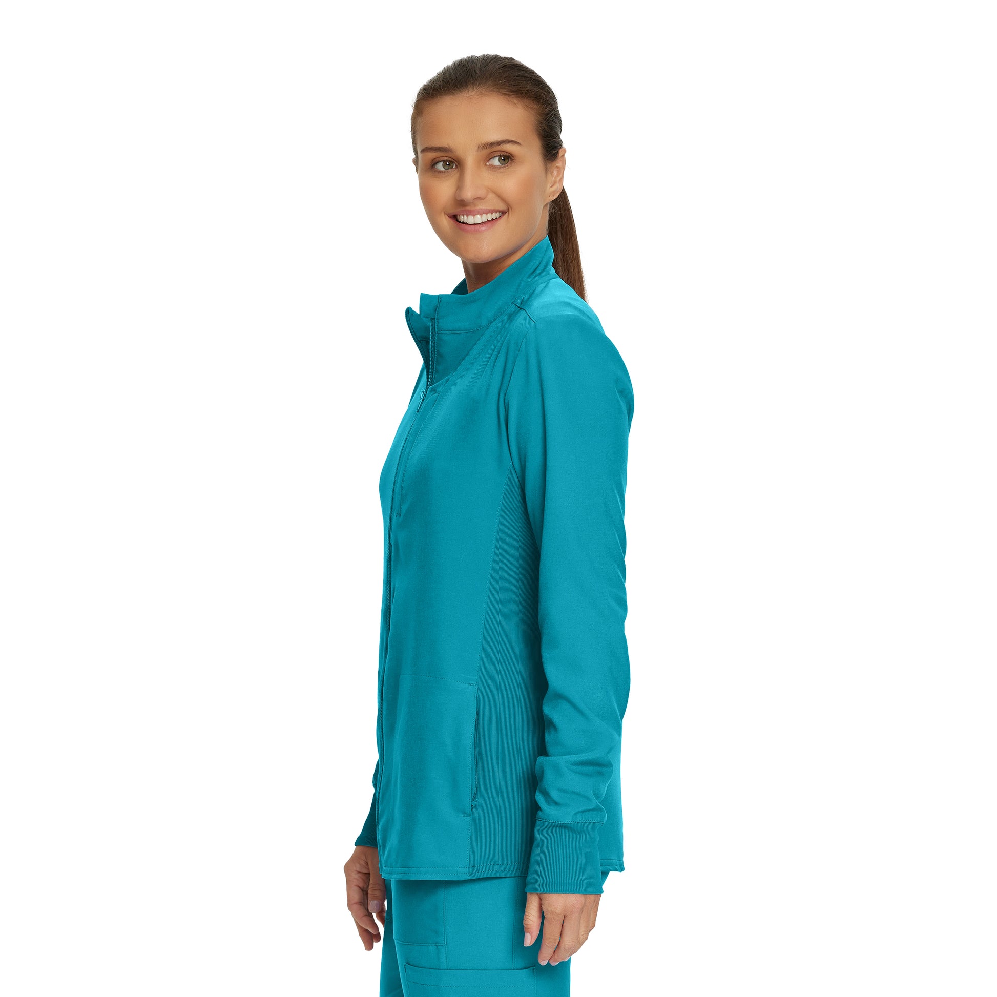 Forward LJ700 Women's 3 Pocket Scrub Jacket Teal Image