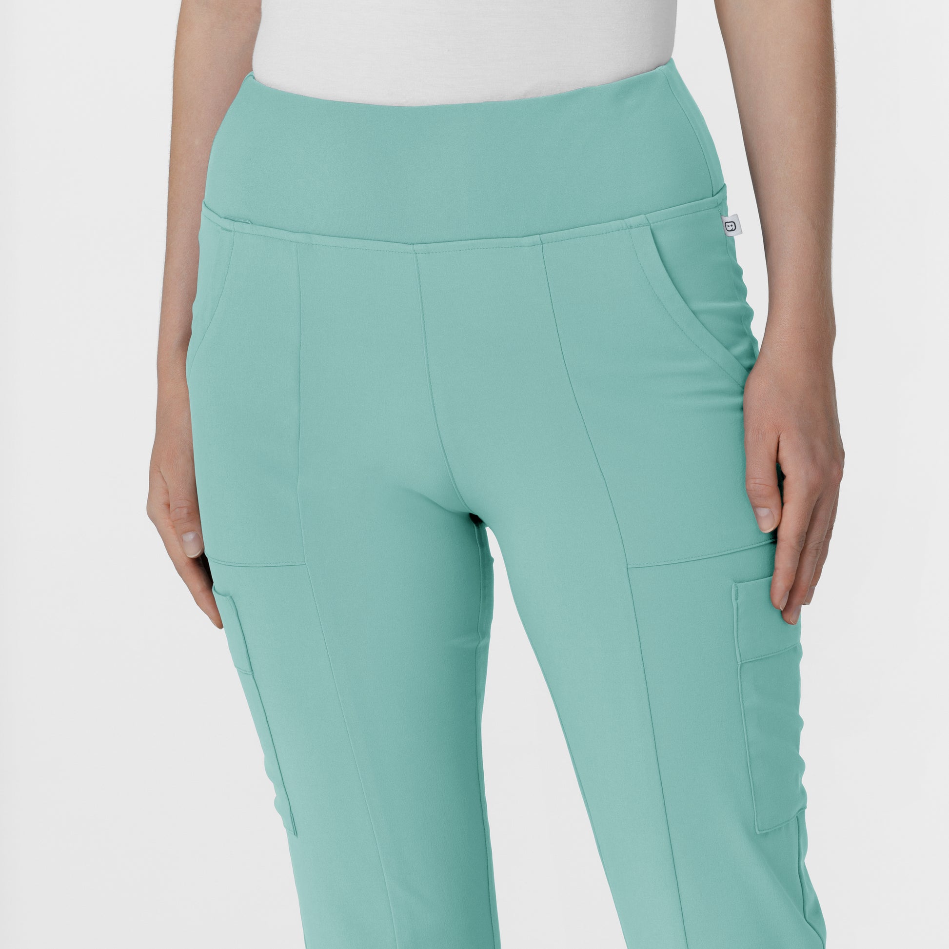RENEW 5534 Cargo Flare Scrub Pants Turquoise Model Image Left Side | Wink