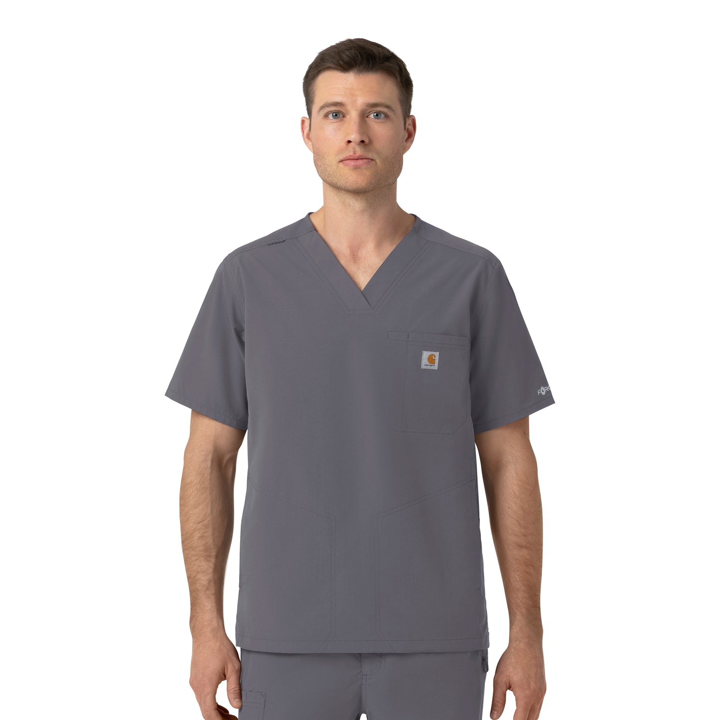 Rugged Flex C16239 Men's Ripstop V-Neck Scrub Top Pewter