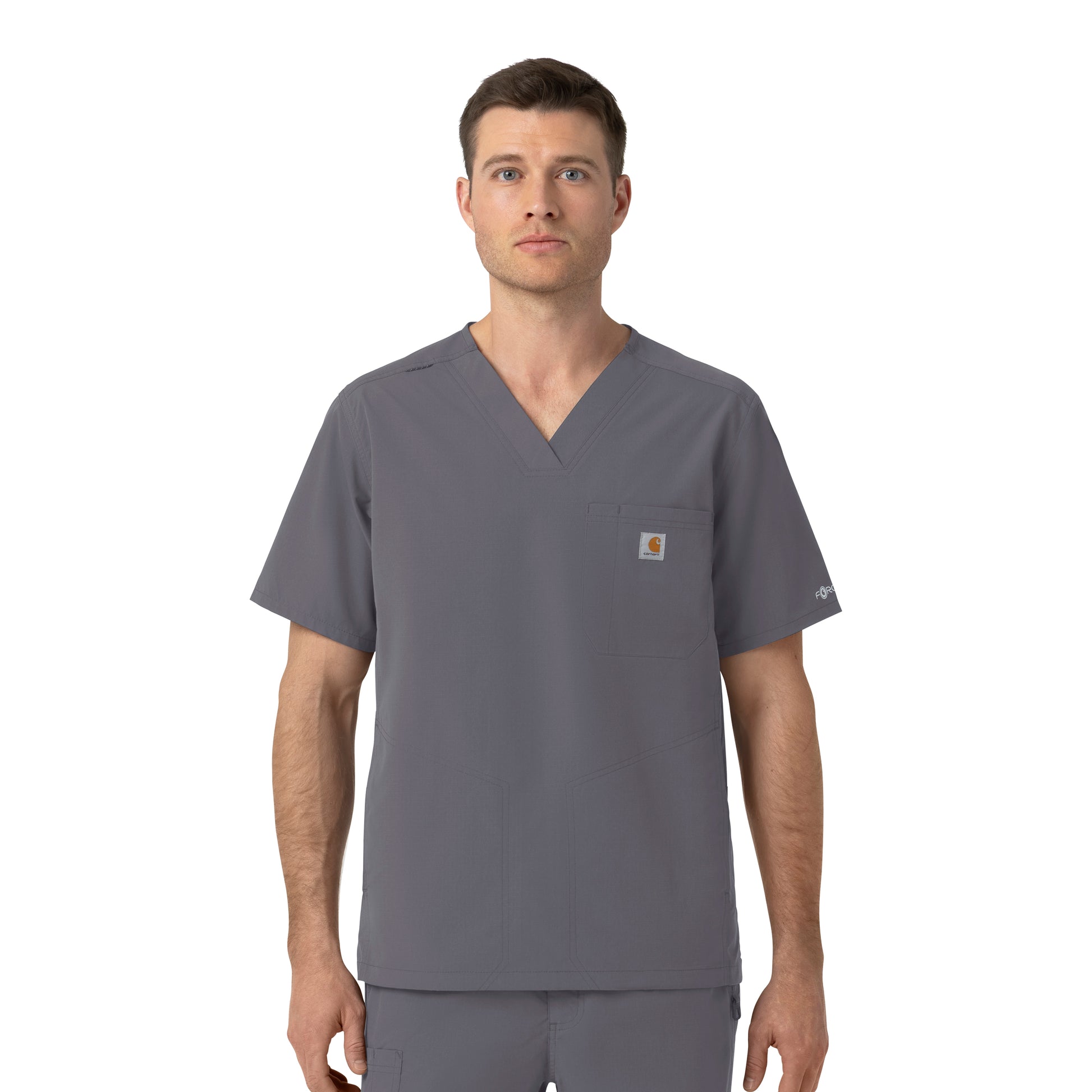 Rugged Flex C16239 Men's Ripstop V-Neck Scrub Top Pewter