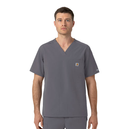 Rugged Flex C16239 Men's Ripstop V-Neck Scrub Top Pewter