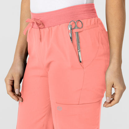 W123 5045 Women's Flex-n-Reach Track Scrub Pants Paradise Pink