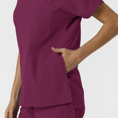 NURTUR 6280 Women's Drop Shoulder Tunic Scrub Top Wine