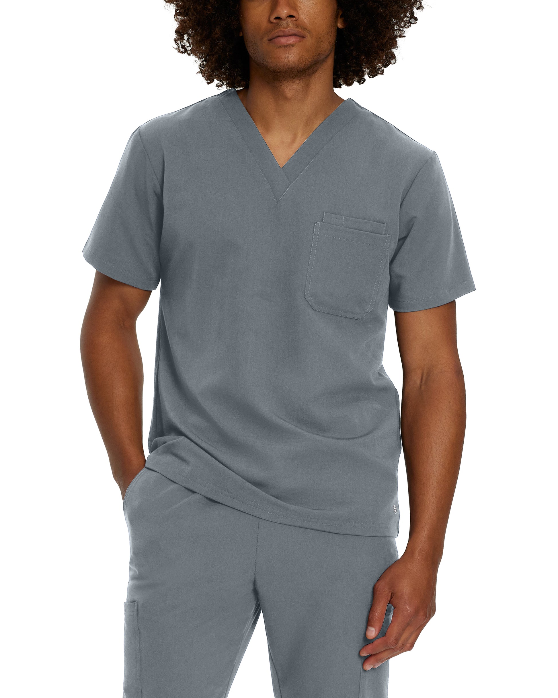 V-Tess 2206 Men's 2 Pocket V Neck Scrub Top Taylor Grey Image