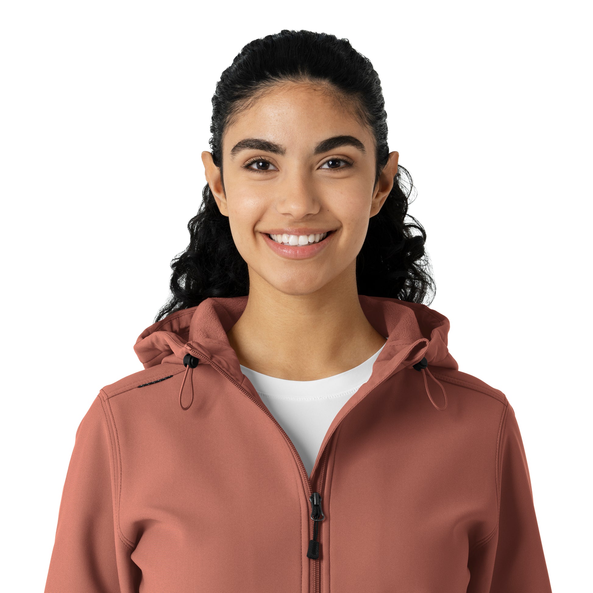 Layers C85023 Bonded Fleece Hoodie Wildrose Model Image Left Side | Carhartt