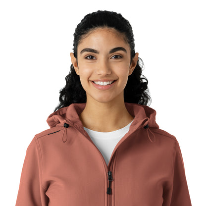 Layers C85023 Bonded Fleece Hoodie Wildrose Model Image Left Side | Carhartt