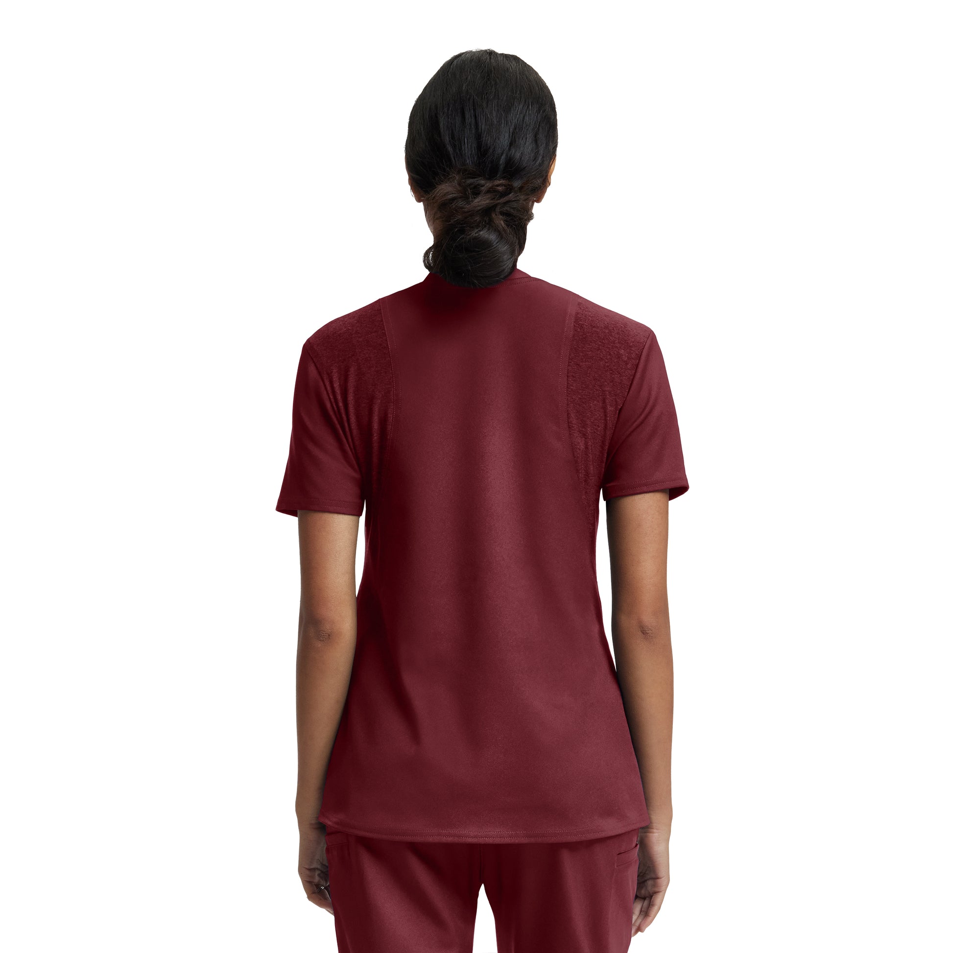 VIBE WT119 Women's 2 Pocket V Neck Scrub Top Wine Image