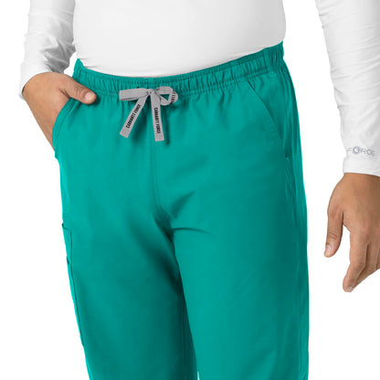 Force Essentials C55013 Unisex Elastic Waist Cargo Scrub Pants Teal Blue Model Image Alternate | Carhartt