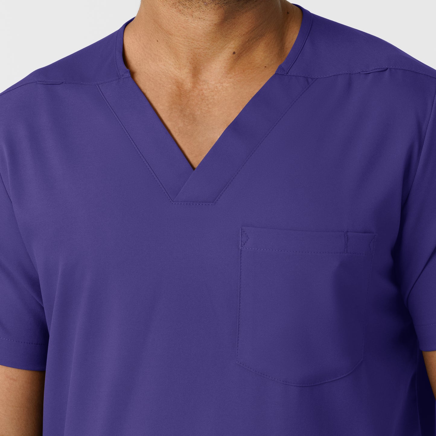 Boundless 6351 Men's Multi Pocket V-Neck Scrub Top Grape Model Image Left Side | Wink